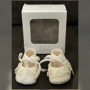 Paz Rodriguez Baby Girl Lace-Detail Ceremony Booties Shoes Size- 1.5